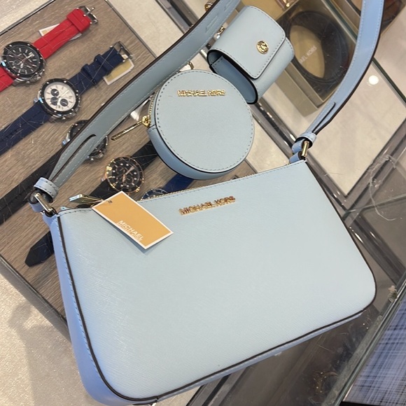 MICHAEL KORS JET SET TRAVEL SMALL SHOULDER CROSSBODY BAG WITH TECH ATTCH AIRPOD - Picture 3 of 16